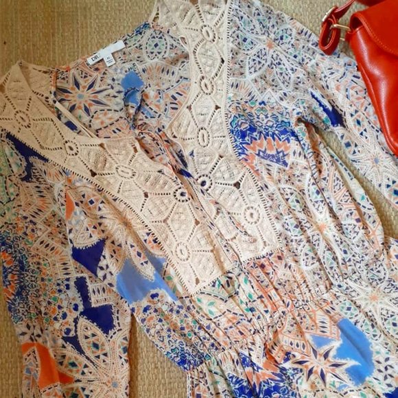 DR2 Maxi Dress Crochet Bohemian XS - Picture 3 of 9